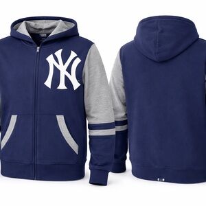 Big Boys and Girls New York Yankees Stadium Block Full-Zip Hoodie Size L (14-16)
